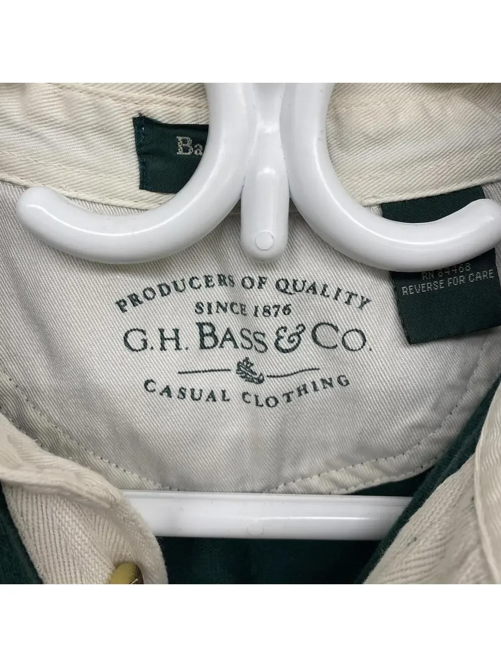 Vintage G.H. Bass & Co. Rugby Polo Shirt Green Navy Red Striped Men's M - Picture 4 of 7